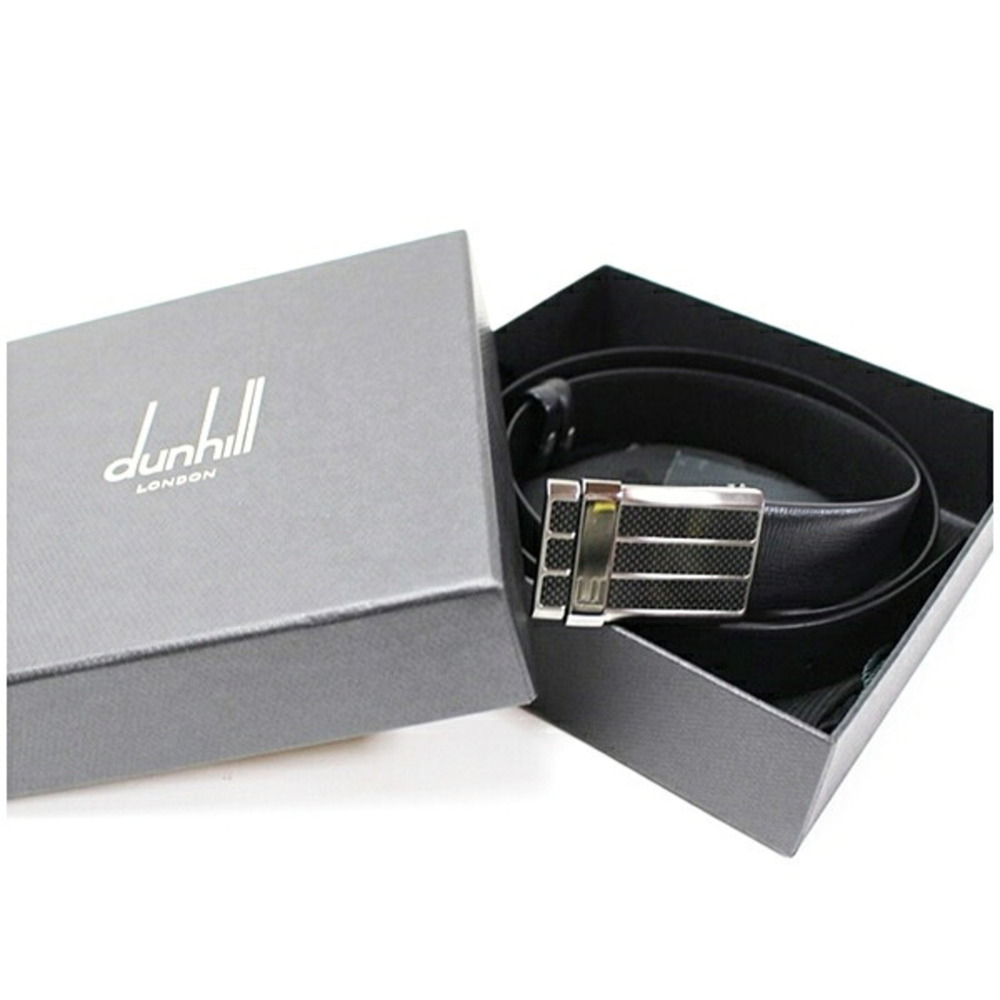 Dunhill Leather Belt, Black, Waist 84-94cm (5-step adjustment), Men's